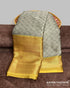 Semi Banarasi Kora Muslin Tanchui Soft Silk Saree Grey and Mustard