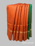 Semi Raw Silk Orange Handloom Saree with all over Khapa dots and khapa temple border