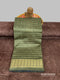 Semi Raw Silk Mehendi Green Handloom Saree with all over Khapa dots and khapa border