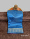 Semi Raw Silk Turquoise Blue Handloom Saree with all over Khapa dots and khapa temple border