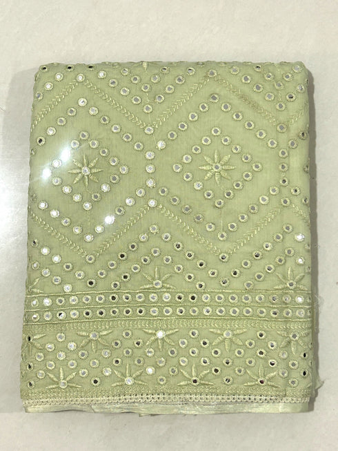 Chanderi Silk Salwar Suit with Foil Mirror Work