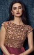 Maroon Modal Satin Zari Work Gown with Dupatta