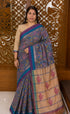Wine Semi Kanchi Cotton Kalamkari Hand Paint Handloom Saree with Contrast Pallu and Border