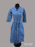 Readymade Blue 100% Denim Front Open Kurti with Denim Belt