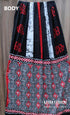 Black Hand Printed Mulmul Saree Black Red White Border