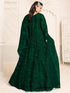 Bottle Green Net Designer Anarkali Suit