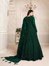 Bottle Green Net Designer Anarkali Suit