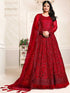 Red Net Designer Anarkali Suit