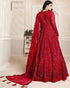 Red Net Designer Anarkali Suit