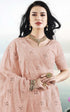 Pink coloured Georgette Saree with Lakhnavi Work Border