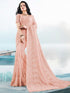 Pink coloured Georgette Saree with Lakhnavi Work Border