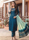 Teal Silk Kurta Pant with Banarasi Dupatta