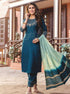 Teal Silk Kurta Pant with Banarasi Dupatta