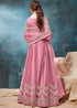 Net Embroidered Anarkali Salwar Suit In Pink