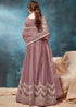Net Embroidered Anarkali Salwar Suit In Mauve