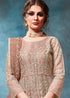 Net Embroidered Anarkali Salwar Suit In Peach