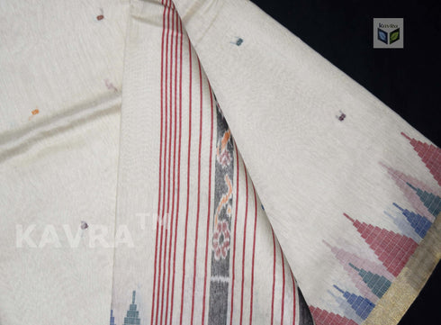 Ahimsa Pure Kosa Silk Saree with Golden Zari Border